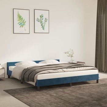 vidaXL Rama łóżka z zagłówkiem, ciemnoniebieska, 180x200 cm, aksamitna - vidaXL