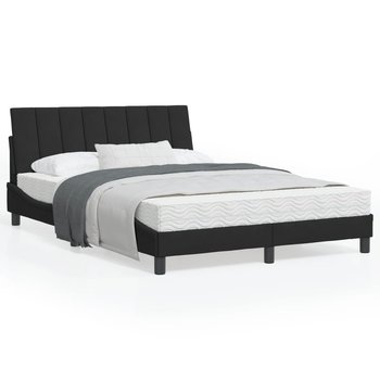 vidaXL Rama łóżka z zagłówkiem, czarna, 140x200 cm, aksamitna - vidaXL