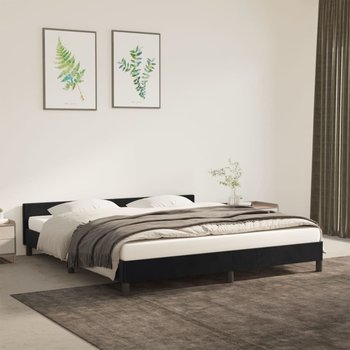 vidaXL Rama łóżka z zagłówkiem, czarna, 180x200 cm, aksamitna - vidaXL
