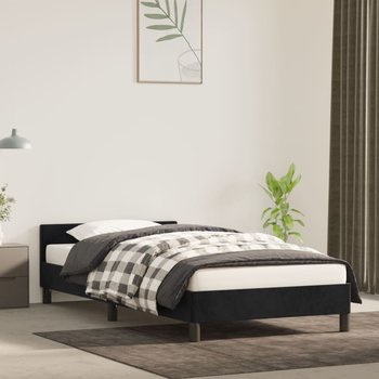 vidaXL Rama łóżka z zagłówkiem, czarna, 80x200 cm, aksamitna - vidaXL
