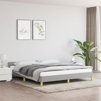 vidaXL Rama łóżka z zagłówkiem, jasnoszara, 180x200 cm, obita tkaniną - vidaXL