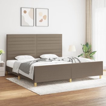 vidaXL Rama łóżka z zagłówkiem, kolor taupe, 200x200 cm, obita tkaniną - vidaXL