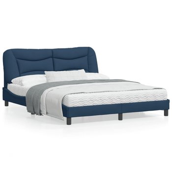 vidaXL Rama łóżka z zagłówkiem, niebieska, 160 x 200 cm, obita tkaniną - vidaXL