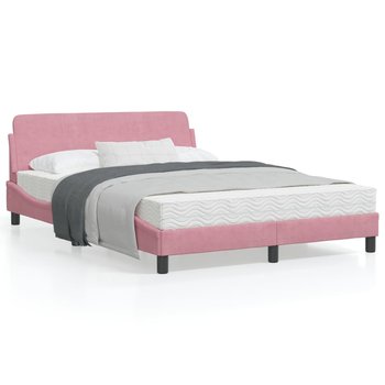 vidaXL Rama łóżka z zagłówkiem, różowa, 120x200 cm, aksamitna - vidaXL