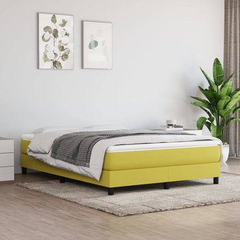 vidaXL Rama łóżka, zielona, 140x190 cm, obita tkaniną - vidaXL