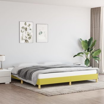 vidaXL Rama łóżka, zielona, 200x200 cm, obita tkaniną - vidaXL
