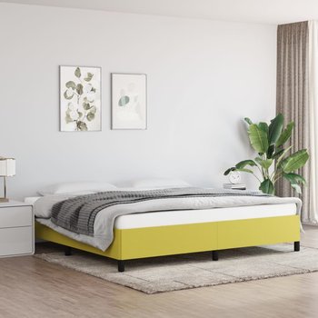 vidaXL Rama łóżka, zielona, 200x200 cm, obita tkaniną - vidaXL