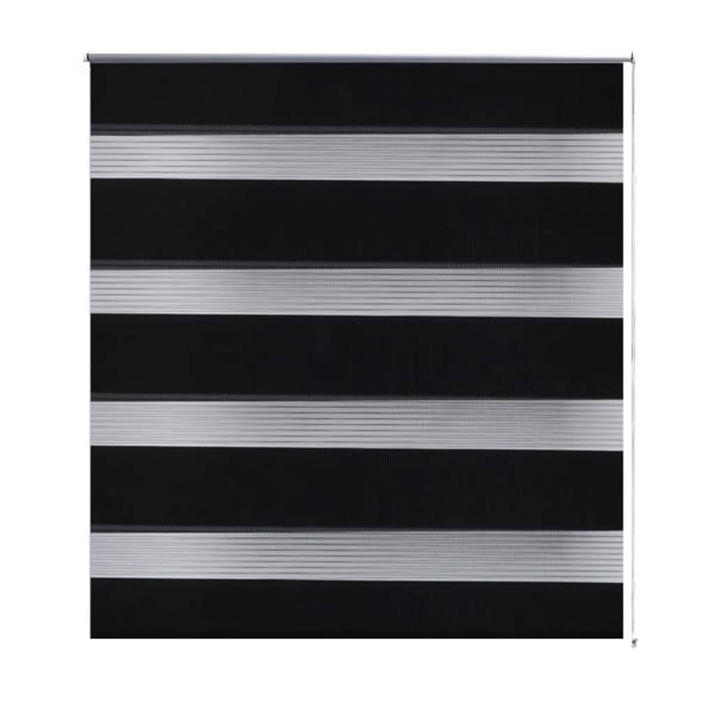 vidaXL, Roleta Zebra (90 x 150 cm) Czarna