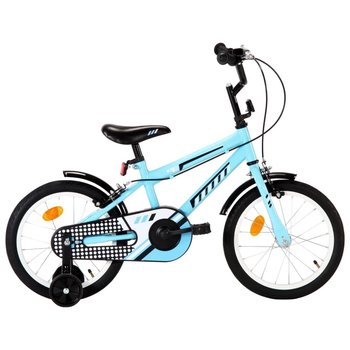 VidaXL Rower dla dzieci, 16 cali, czarno-niebieski - vidaXL