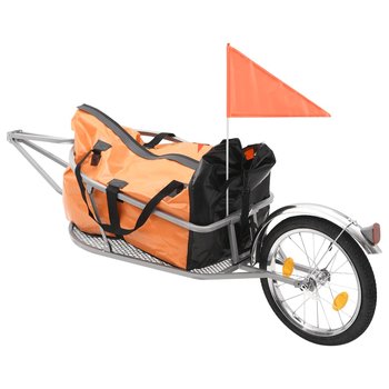 VidaXL Rowerowa przyczepa na bagaż z pomarańczowo-czarną torbą - vidaXL