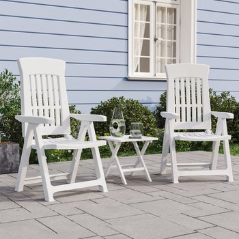 vidaXL Rozkładane krzesła ogrodowe, 2 szt., białe, PP - vidaXL