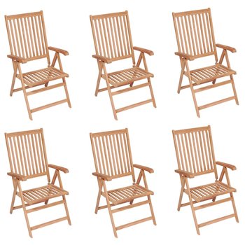 vidaXL Rozkładane krzesła ogrodowe, 6 szt., lite drewno tekowe - vidaXL