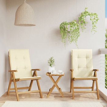 vidaXL Rozkładane krzesła ogrodowe z poduszkami, 2 szt., drewno tekowe - vidaXL