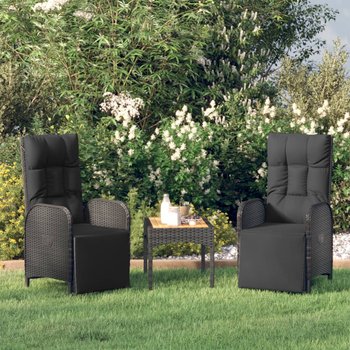 vidaXL Rozkładane krzesła ogrodowe z poduszkami, 2 szt., polirattan - vidaXL