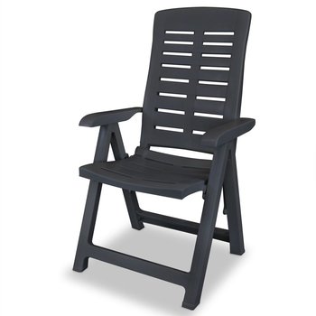 vidaXL Rozkładane krzesło ogrodowe, plastik, antracytowe - vidaXL