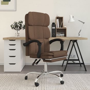 Vidaxl rozkładany fotel biurowy, brązowy, obity tkaniną - vidaXL