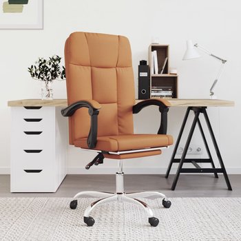 Vidaxl rozkładany fotel biurowy, brązowy, sztuczna skóra - vidaXL