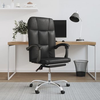 Vidaxl rozkładany fotel biurowy, czarny, sztuczna skóra - vidaXL