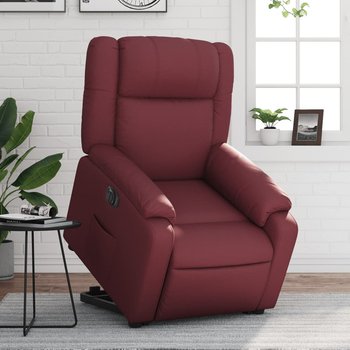 vidaXL Rozkładany fotel pionizujący, elektryczny, bordowy, ekoskóra - vidaXL