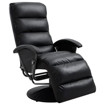 vidaXL Rozkładany fotel telewizyjny, czarny, sztuczna skóra - vidaXL