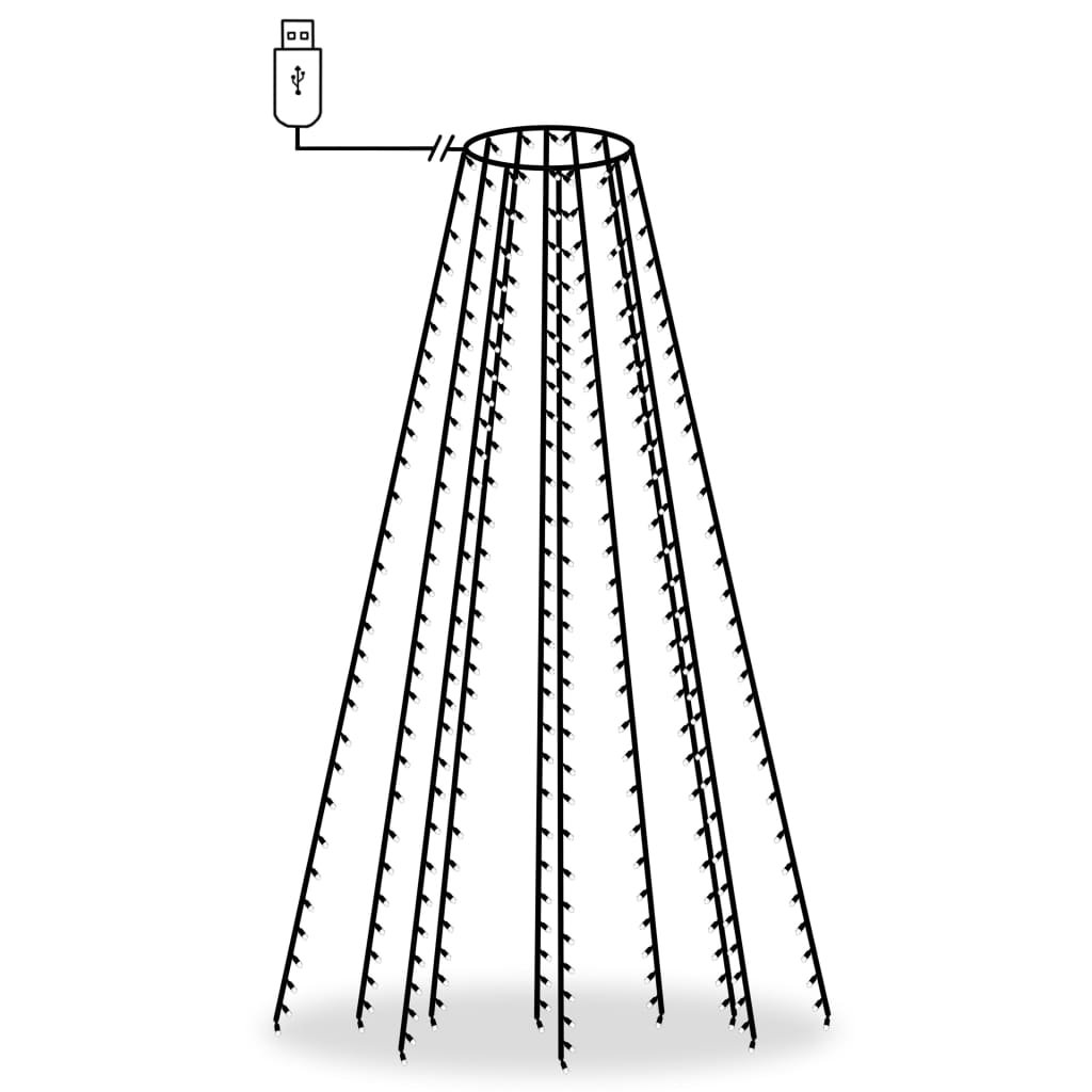 Фото - LED-стрічка VidaXL Siatka lampek choinkowych, 300 zimnych białych diod LED, 300 cm 