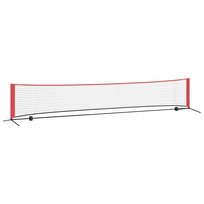 vidaXL Siatka tenisowa czarno-czerwony 494.5 x 90 x 87 cm Poliester