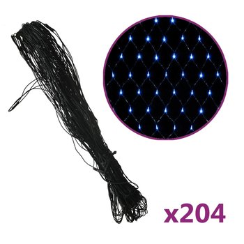 vidaXL Siatka z lampek LED, niebieska, 3x2 m, 204 LED - vidaXL