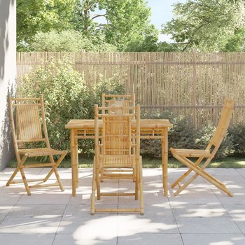 vidaXL Składane krzesła ogrodowe, 4 szt., 46x66x99 cm, bambusowe - vidaXL