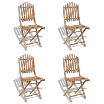 vidaXL Składane krzesła ogrodowe, 4 szt., bambusowe - vidaXL