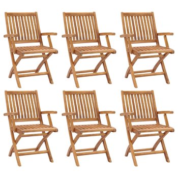 vidaXL, Składane krzesła ogrodowe, 6 szt., lite drewno tekowe - vidaXL