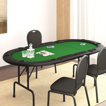 vidaXL Składany stół do pokera dla 10 osób, zielony, 206x106x75 cm - vidaXL