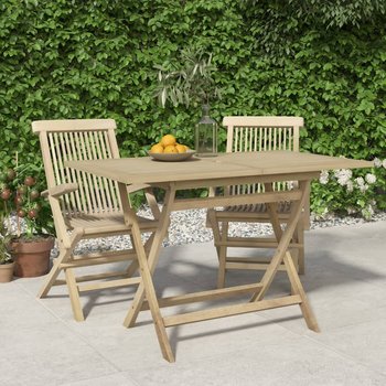 vidaXL Składany stół ogrodowy, szary, 120x70x75 cm, drewno tekowe - vidaXL