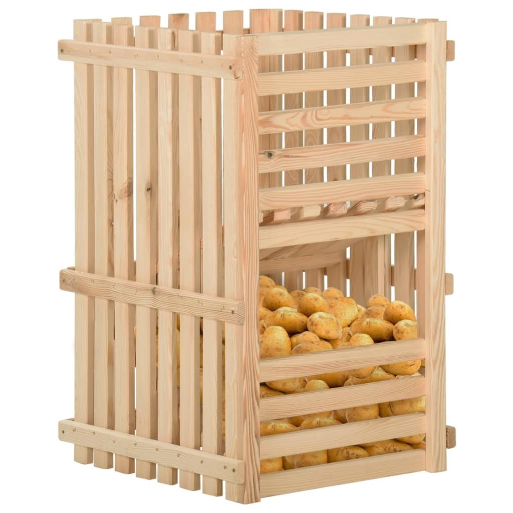 Фото - Харчовий контейнер VidaXL Skrzynia na ziemniaki, 50x50x80 cm, lite drewno sosnowe 