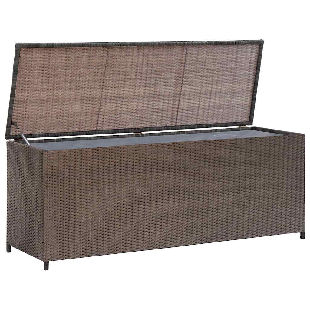 vidaXL Skrzynia ogrodowa, brązowa, 120 x 50 x 60 cm, rattan PE