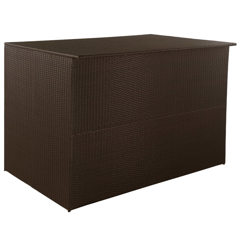 vidaXL Skrzynia ogrodowa, brązowa, 150 x 100 x 100 cm, rattan PE