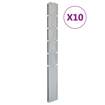 vidaXL Słupki ogrodzeniowe 10 szt, srebrne, 160 cm, stal galwanizowana - vidaXL