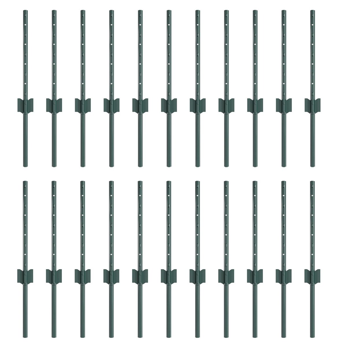 Fence Posts 22 Pcs U-Channel Grey 150 Cm Steel Hexagon Fence Grey 1.5x50 M Steel | UK - View #3