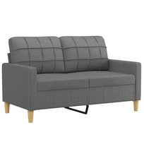 vidaXL Sofa 2-osobowa, ciemnoszara, 120 cm, tapicerowana tkaniną vidaXL