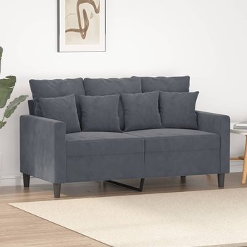 vidaXL Sofa 2-osobowa, ciemnoszary, 120 cm, tapicerowana aksamitem - vidaXL