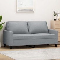 vidaXL Sofa 2-osobowa, jasnoszara, 140 cm, tapicerowana tkaniną