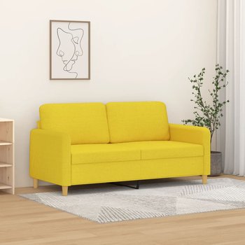 vidaXL Sofa 2-osobowa, jasnożółta, 140 cm, tapicerowana tkaniną - vidaXL