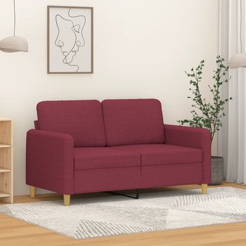 vidaXL Sofa 2-osobowa, winna czerwień, 120 cm, tapicerowana tkaniną - vidaXL