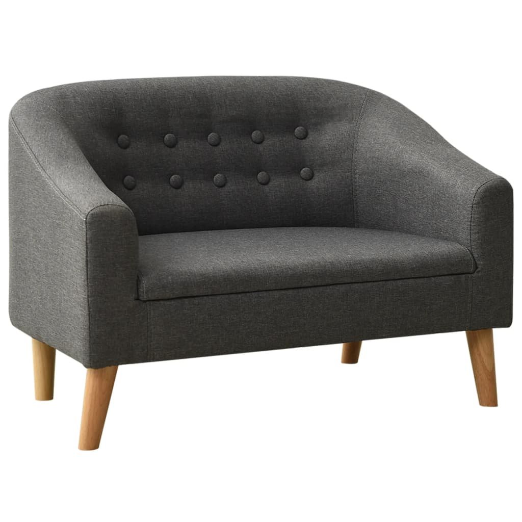 vidaXL Sofa dla dziecka, szara, obita tkaniną