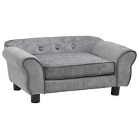vidaXL Sofa dla psa, szara, 72x45x30 cm, pluszowa
