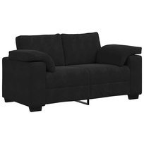 vidaXL Sofa dwuosobowa czarna 120 cm aksamitna