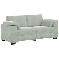 vidaXL Sofa dwuosobowa Jasnoszara 140 cm Aksamit vidaXL