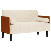 vidaXL Sofa dwuosobowa z poduszkami 110 cm len