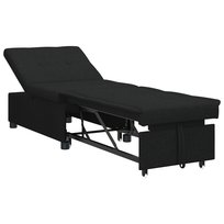vidaXL Sofa łóżko 3-w-1 z funkcją rozkładania w czarnym materiale