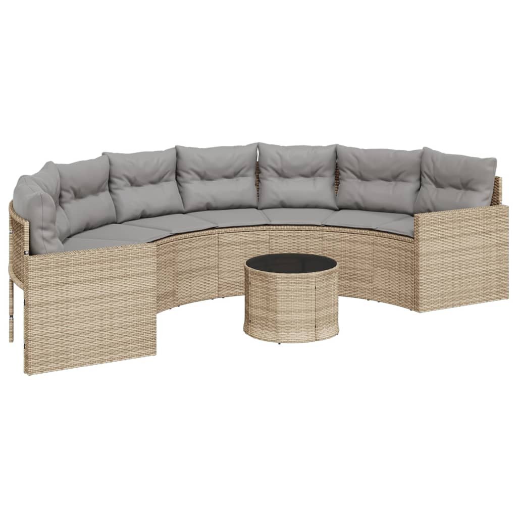 VidaXL Sofa Ogrodowa Stolik I Poduszki P okr g a Be owy Rattan PE vidaxl-sofa-ogrodowa-stolik-i-poduszki-p-okr-g-a-be-owy-rattan-pe