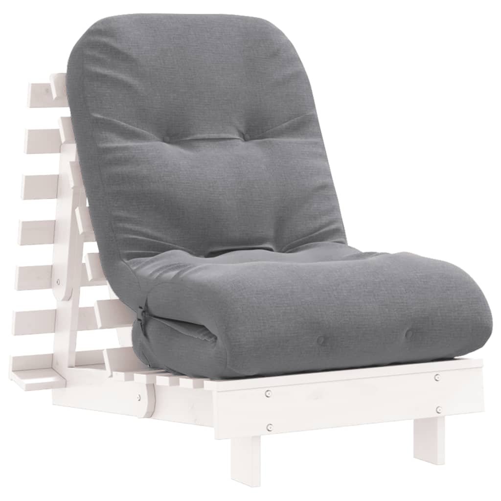 vidaXL Vidaxl Sofa Rozkładana Typu Futon, Z Materacem, Biała, 60X206x11 Cm